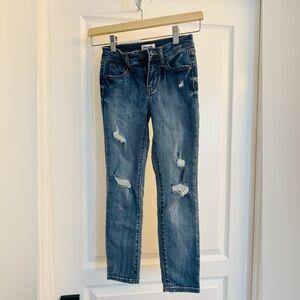 RSQ Girls from Tilly’s  - mid rise ankle Distressed Blue Jeans. Girls 7